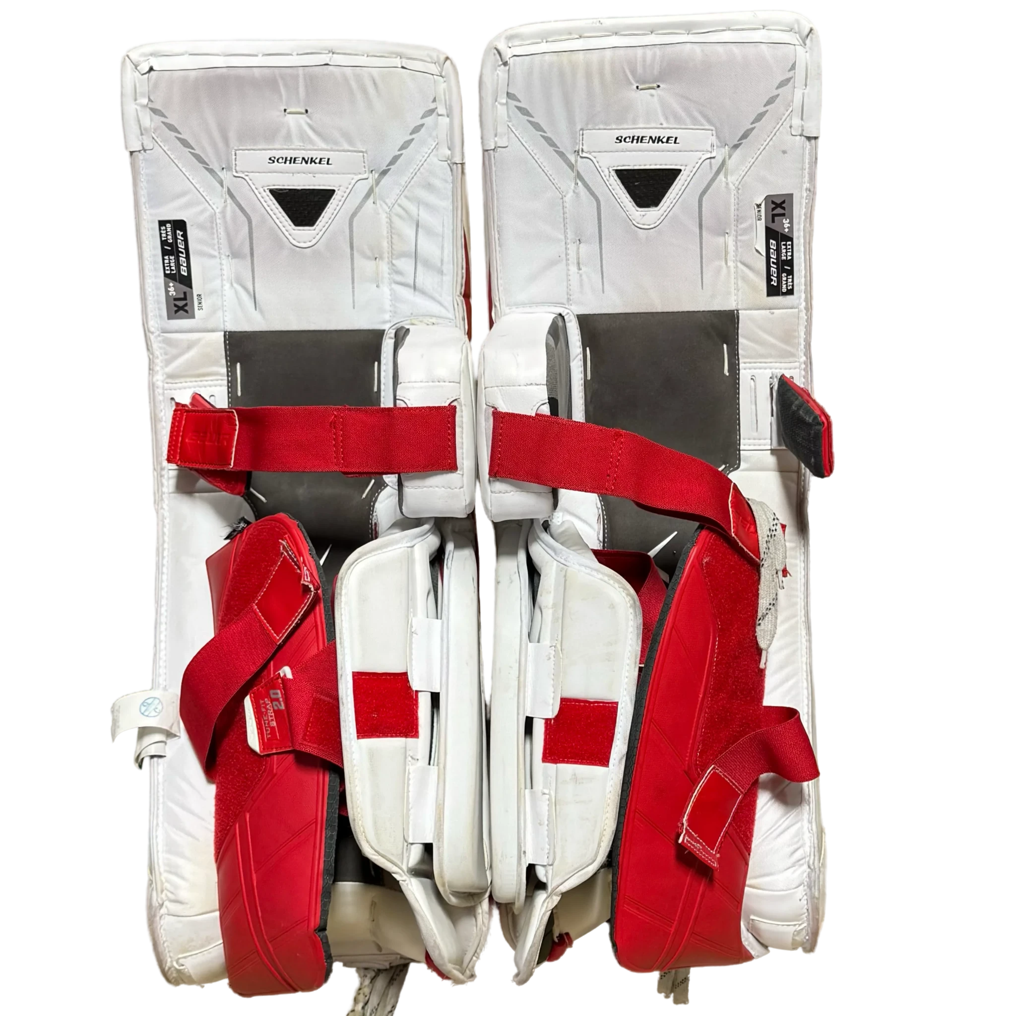 Occasion – Coussinets de gardien Bauer Vapor Hyperlite Pro Stock (blanc/rouge)